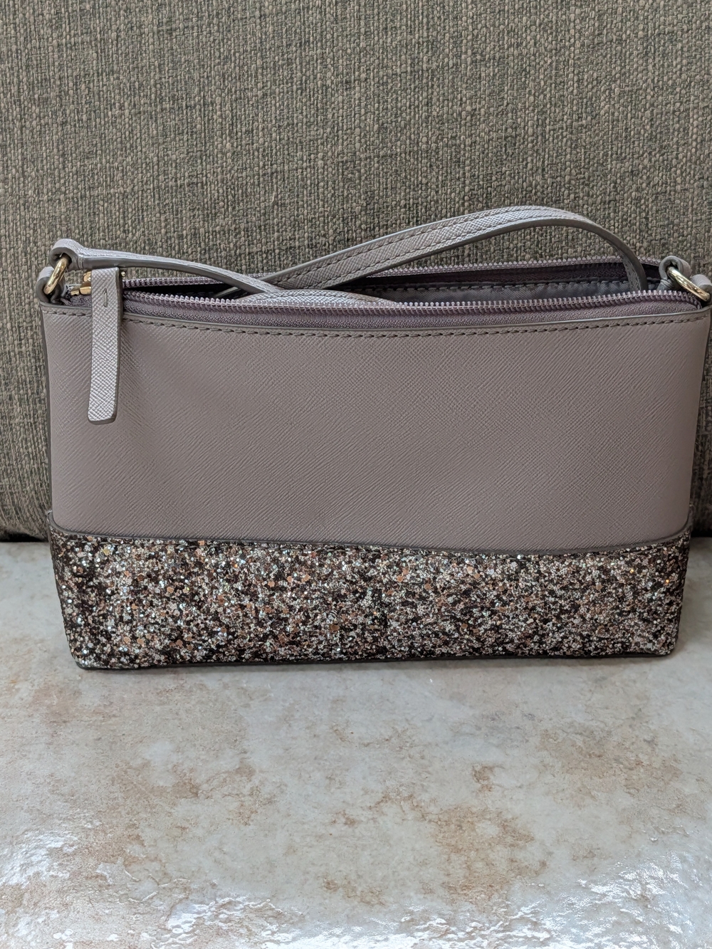 Kate Spade New York Grey Greta Court Ramey City Glitter Crossbody Bag NWOT - Picture 5 of 10